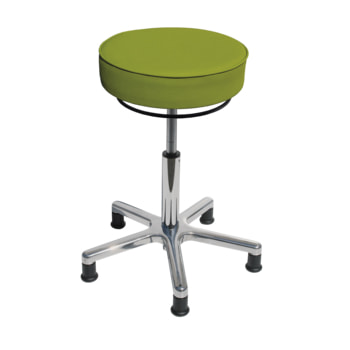 Drehhocker mit beweglicher Sitzfläche, smaragdgrün, mit Gleitern