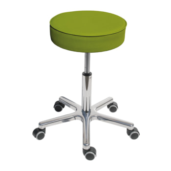 Drehhocker mit beweglicher Sitzfläche, smaragdgrün, mit Rollen