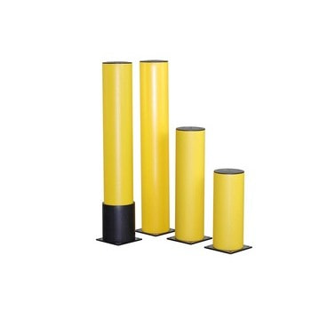 Rammschutz-Poller aus Spezialkunststoff, absorbiert durch Verformung, Höhe 516 mm, Durchmesser 200 mm, Farbe gelb, zum Aufdübeln 200 mm | 516 mm