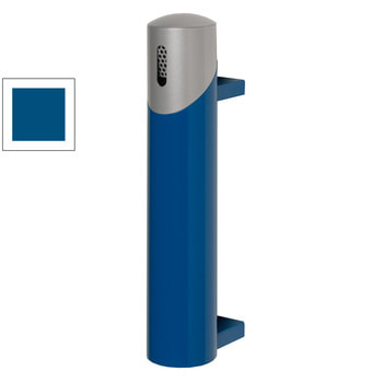 Wandascher aus Stahl - Volumen 1,4 l - 510 x 100 x 170 mm (HxBxT) - enzianblau/silber RAL 5010 Enzianblau | Silber