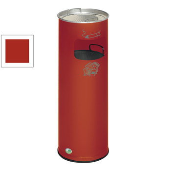 Stahlblech Abfallsammler mit Ascher, Volumen 17 l, Feuerrot (RAL 3000) (Inneneinsatz nicht im Lieferumfang enthalten) Stahlblech Abfallsammler mit Ascher, Volumen 17 l, Feuerrot (RAL 3000) (Inneneinsatz nicht im Lieferumfang enthalten)