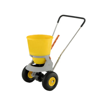 Robuster Streuwagen für Winterdienst und Gartenbau - 6 Streustufen - bis 4 m Streubreite - Volumen 20 l - luftbereift - Edelstahl/Composite Robuster Streuwagen für Winterdienst und Gartenbau - 6 Streustufen - bis 4 m Streubreite - Volumen 20 l - luftbereift - Edelstahl/Composite