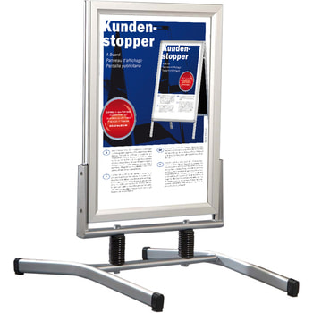 Kundenstopper DIN A1, wasserfest, windfest, standfest, Werbetafel, Plakatständer, Aufsteller, 1.150 x 730 x 1.050 mm (HxBxT), Aluminium Kundenstopper DIN A1, wasserfest, windfest, standfest, Werbetafel, Plakatständer, Aufsteller, 1.150 x 730 x 1.050 mm (HxBxT), Aluminium