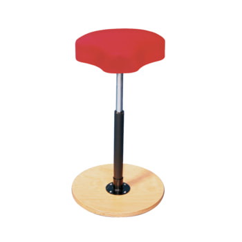Ergonomischer Hocker mit feuerrotem Sitz Ergonomischer Hocker mit feuerrotem Sitz