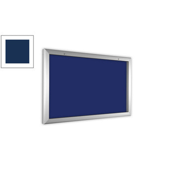 Beispielabbildung zeigt Schaukasten im Querformat mit Rückwand in blau