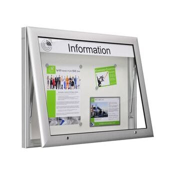 XXL Aluminium Schaukasten, Schaufenster, Auslage, Werbekasten - Übergröße, Querformat, Magnet Rückwand in anthrazit, 1.025 x 2.000 x 80 mm (HxBxT)