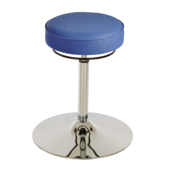 Drehhocker mit Stahltellerfuß, Kunstleder skyblau Drehhocker mit Stahltellerfuß, Kunstleder skyblau