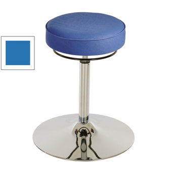 Drehhocker mit Stahltellerfuß, Kunstleder skyblau Drehhocker mit Stahltellerfuß, Kunstleder skyblau