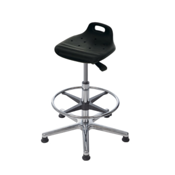 Hocker/Stehhilfe, mit Fußring, Aluminium Fußkreuz