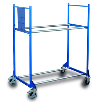 Reifenregal mit 2 Etagen - Traglast 300 kg - 1.430 x 780 x 1.225 mm (HxBxT) - mit Rädern