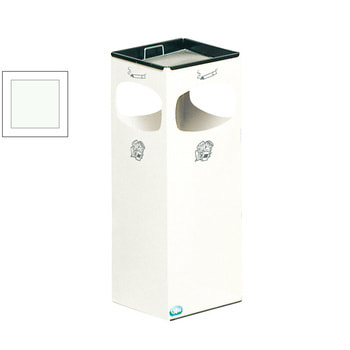 Abfalleimer mit Ascher, 29 l, Verkehrsweiß Abfalleimer mit Ascher, 29 l, Verkehrsweiß