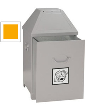 Abfallbehälter - 80 l Volumen - selbstlöschend - DIN 4102 - Mülleimer - signalgelb RAL 1003 Signalgelb
