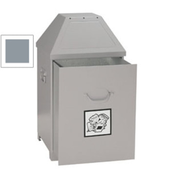 Abfallbehälter - 80 l Volumen - selbstlöschend - DIN 4102 - Mülleimer - silbergrau