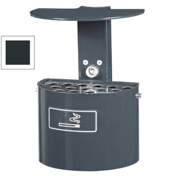 Halbrund-Ascher - 2 l - mit Haube - Wand- o. Pfostenmontage - Aschenbecher - anthrazitgrau RAL 7016 Anthrazitgrau