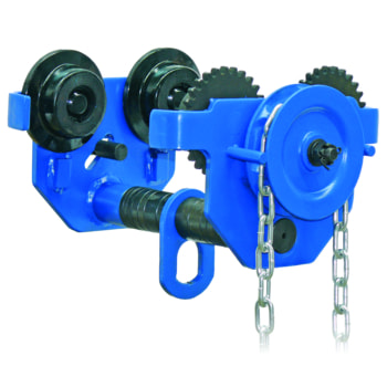 Handlaufkatze - Tragkraft 1.000 kg - mit Handkette - Stahlguss - blau - Laufkatze 1000 kg