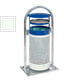 Abfallbehälter mit Ascher - 65 l - für Außeneinsatz - 580x380x1280mm - blau/weiß