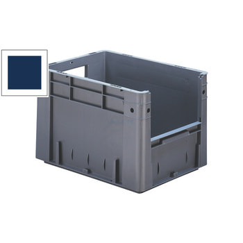 Schwerlast Eurobox - Eurokiste - Volumen 23 l - Boden und Wände geschlossen, mit Eingriff - 270 x 300 x 400 mm (HxBxT) - VE 4 Stk. - blau Blau