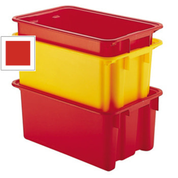 Drehstapelbehälter aus PE - Stapelbehälter - Volumen 65 l - VE 5 Stk. - Farbe rot Rot | 65 l