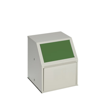 Wertstoffsammelgerät - stationär - 23 l - 500 x 400 x 400 mm (H x B x T) - Korpus kieselgrau - Einwurfklappe grün - Abfallbehälter nein | 23 l | RAL 6001 Smaragdgrün