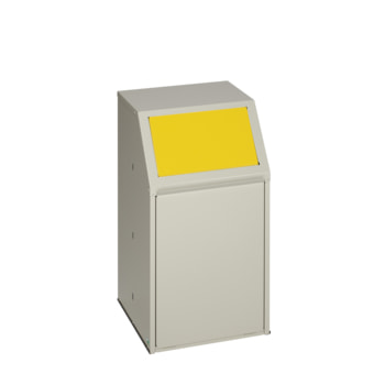 Wertstoffsammelgerät mit Einwurfklappe in gelb, 39 l, stationär