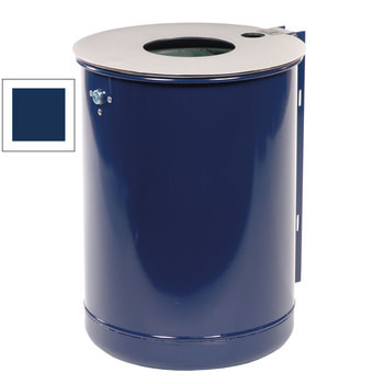 Rund-Abfallbehälter - Edelstahldeckel - 50 l - Ascher - kobaltblau RAL 5013 Kobaltblau | RAL 5013 Kobaltblau