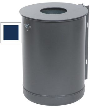Rund-Abfallbehälter mit Deckelscheibe - 35 l - kobaltblau RAL 5013 Kobaltblau