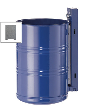 Runder Abfallbehälter für Wand u. Pfostenmontage - 20 l - eisenglimmer DB 703 Eisenglimmer