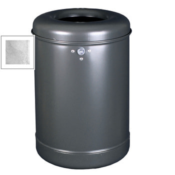 Runder Abfallbehälter mit Springdeckel - 35 l - Wand oder Pfostenmontage - verzinkt Verzinkt