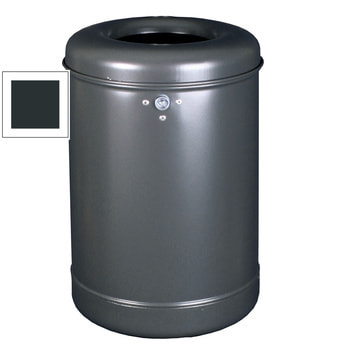 Runder Abfallbehälter mit Springdeckel - 35 l - Wand oder Pfostenmontage - anthrazitgrau RAL 7016 Anthrazitgrau