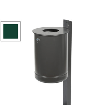 Abfallbehälter mit Pfosten - 35 l - moosgrün RAL 6005 Moosgrün