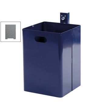 Offener Abfallbehälter rechteckig - Wand- oder Pfostenbefestigung - 40 l - Eisenglimmer DB 703 Eisenglimmer