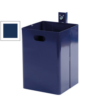 Offener Abfallbehälter rechteckig - Wand- oder Pfostenbefestigung - 40 l - kobaltblau RAL 5013 Kobaltblau