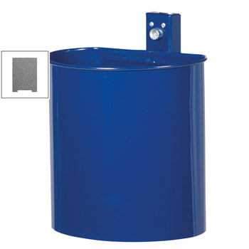 Halbrunder Abfallbehälter für Wand u. Pfostenmontage - 20 l - Eisenglimmer DB 703 Eisenglimmer