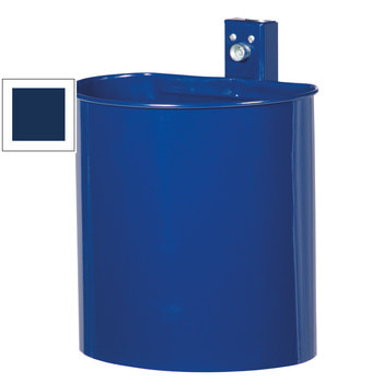 Halbrunder Abfallbehälter für Wand u. Pfostenmontage - 20 l - kobaltblau RAL 5013 Kobaltblau