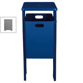 Beispielabbildung Stand-Abfallbehälter, rechteckig, mit Ascher, hier in Kobaltblau (RAL 5013)