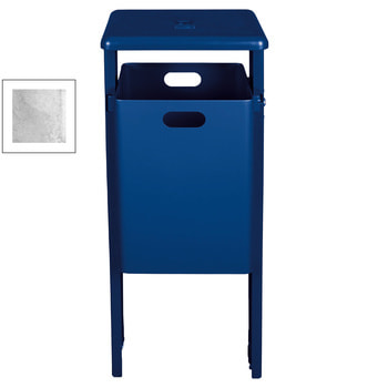 Stand-Abfallbehälter rechteckig - Vol. 40 l - zum Einbetonieren - kobaltblau/verzinkt Verzinkt | RAL 5013 Kobaltblau