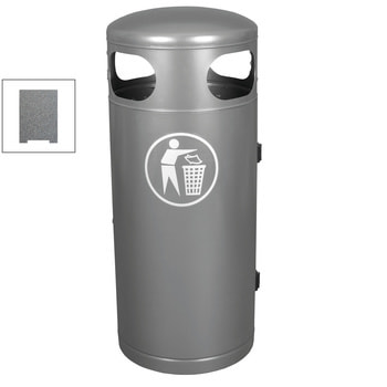Runder Stand-Abfallbehälter zum Aufschrauben - Vol. 60 l - eisenglimmer DB 703 Eisenglimmer