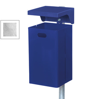 Abfallbehälter rechteckig, mit Haube - Wand- oder Pfostenbefestigung - 50 l - gelborange/verzinkt Verzinkt | RAL 2000 Gelborange