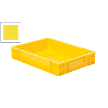 Eurobox - Eurokasten - Volumen 7 l - Boden geschlossen, Wände durchbrochen - 75 x 300 x 400 mm (HxBxT) - VE 4 Stk. - gelb Gelb