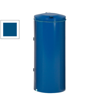 Abfallsammler mit Kompakt-Doppeltür - Feuerfest - Volumen 150 l - 980 x 500 x 500 mm (HxBxT) - enzianblau RAL 5010 Enzianblau
