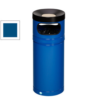 Abfallsammler mit Ascher in Enzianblau (RAL 5010) Abfallsammler mit Ascher in Enzianblau (RAL 5010)