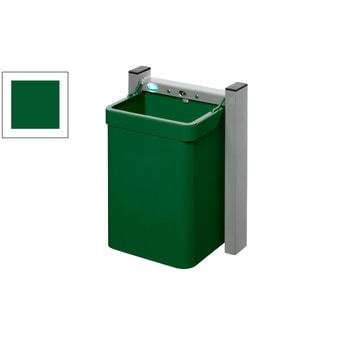 Wertstoffsammler für die Wandbefestigung - 15 l - 425 x 310 x 230 mm (H x B x T) - Piktogramm Glas - grün Grün