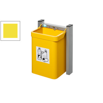 Wertstoffsammler für die Wandbefestigung - 15 l - 425 x 310 x 230 mm (H x B x T) - Piktogramm Wertstoffe - gelb Gelb
