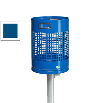 Abfallsammler mit Standrohr - Volumen 30 l - 1.200 x 350 x 350 mm (HxBxT) - enzianblau RAL 5010 Enzianblau