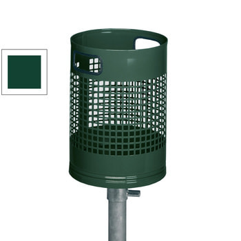 Abfallsammler mit Standrohr - Volumen 30 l - 1.200 x 350 x 350 mm (HxBxT) - moosgrün RAL 6005 Moosgrün
