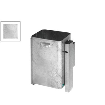 Mülleimer - Wand- oder Rohrbefestigung - 40 l - 550 x 410 x 330 mm (HxBxT) - Feuerverzinkt Feuerverzinkt