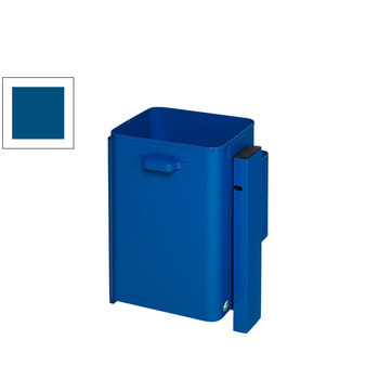 Mülleimer, Wand- oder Rohrbefestigung, Enzianblau (RAL 5010)