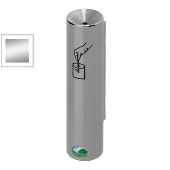 Sicherheitsascher zur Wand- oder Rohrbefestigung - Volumen 0,6 l - 300 x 70 x 100 mm (HxBxT) - silber Silber