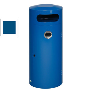 Abfallsammler mit integriertem Ascher - Volumen 70 l - Enzianblau