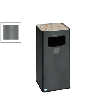 Abfallsammler mit Ascher, 53 l, Antik-Silber Abfallsammler mit Ascher, 53 l, Antik-Silber